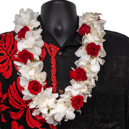 Double Orchid / Trace Roses - Double Lei - Leilanis Leis