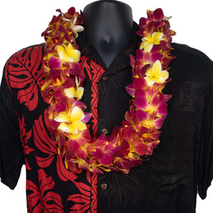 Double Orchid / With Plumeria - Double Lei - Leilanis Leis