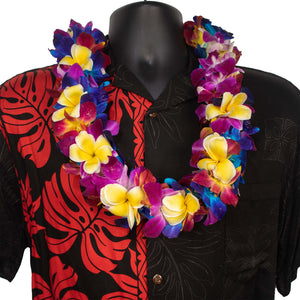 Double Rainbow Orchid Trace Plumeria Lei - Double Lei - Leilanis Leis
