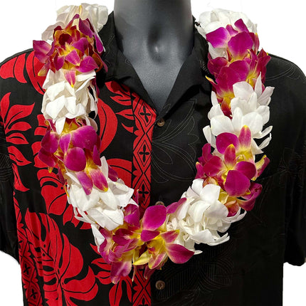 Pre-Made Double Orchid Lei - 2 Color - Pre-Made - Leilanis Leis