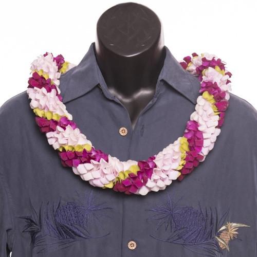 Dahlia Orchid Spiral Lei - Hawaii Exotic - Leilanis Leis