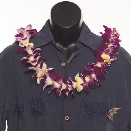 Single Orchid Trace Plumeria Lei - Single Lei - Leilanis Leis