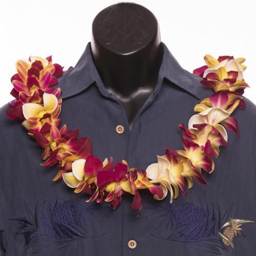Single Orchid Trace Plumeria Lei - Single Lei - Leilanis Leis