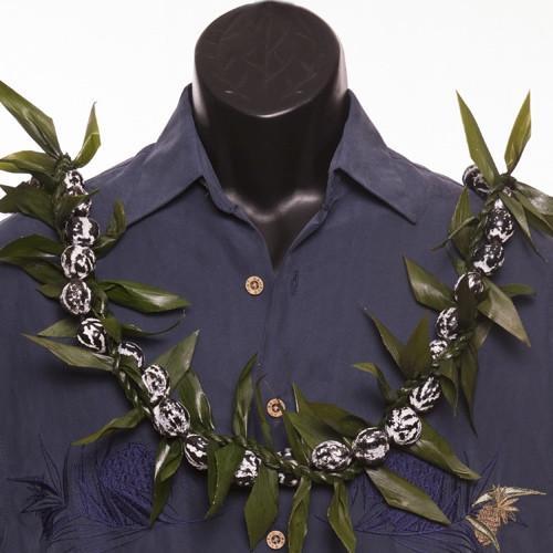 Ti Leafy Lei with Kukui Nuts - Ti Leaf Lei - Leilanis Leis
