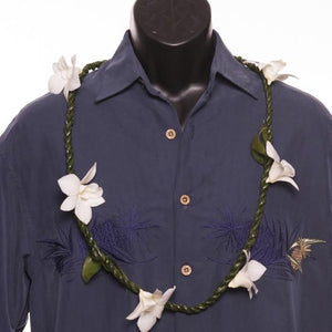 Ti Lei with Orchids - Ti Leaf Lei - Leilanis Leis